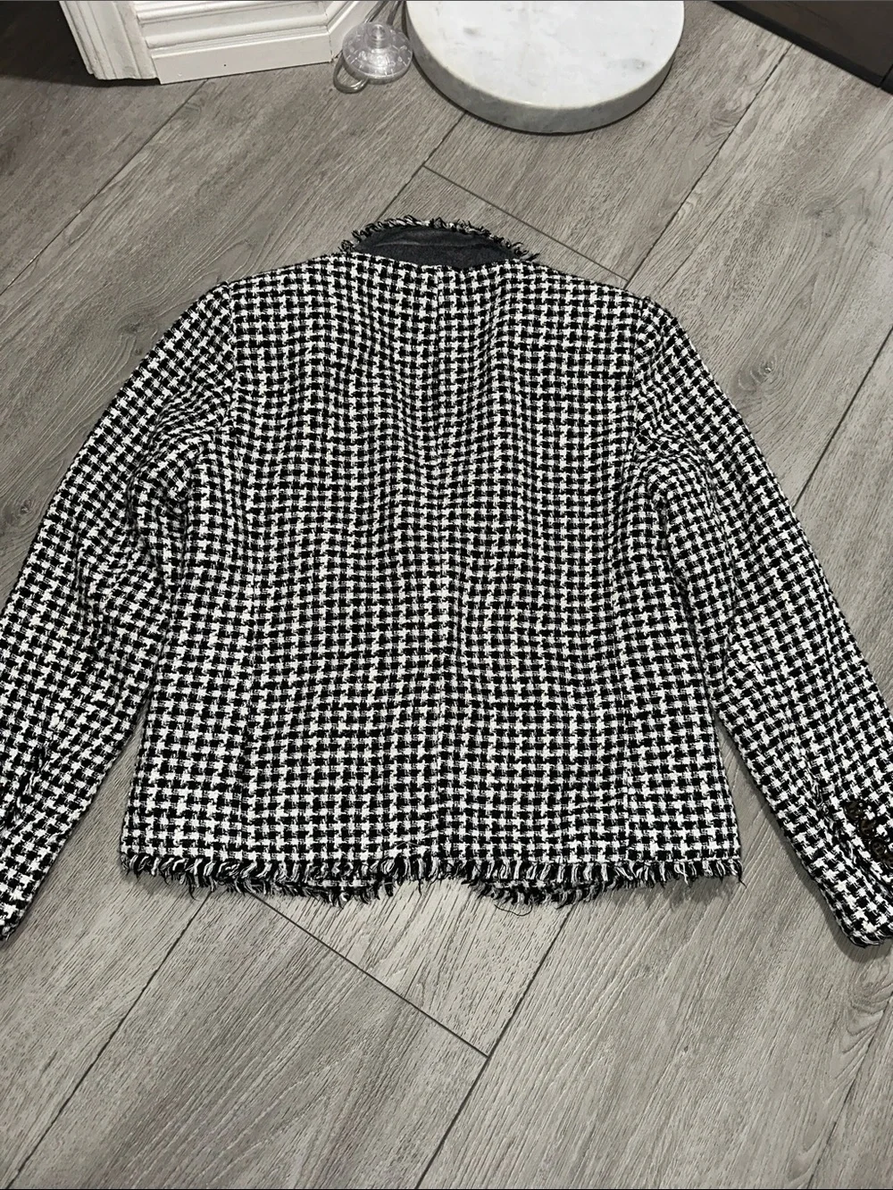 Ann Taylor Black and White Houndstooth Blazer size 0 - Picture 6 of 10